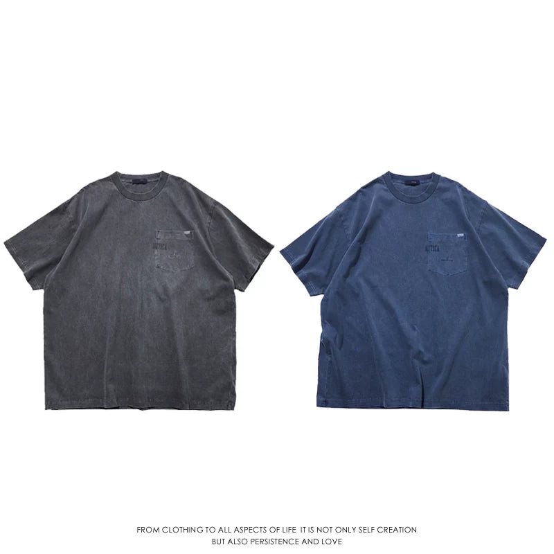 Nautica Style Vintage Wash Heavyweight Pocket Tee