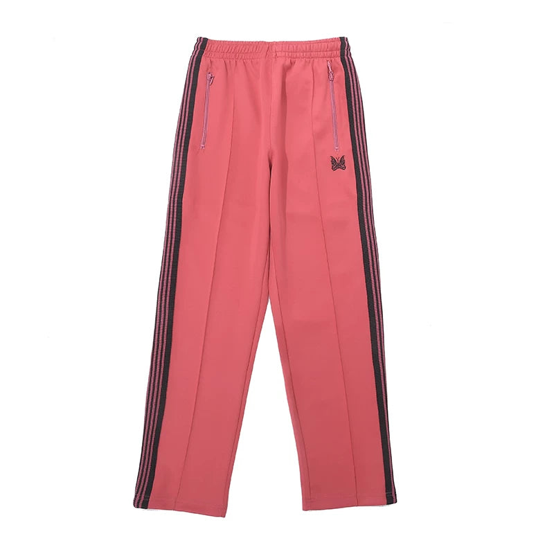 Needles Style Butterfly Embroidered Stripe Track Pants