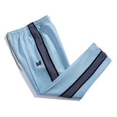 Needles Inspired Butterfly Embroidery Striped Straight Track Pants