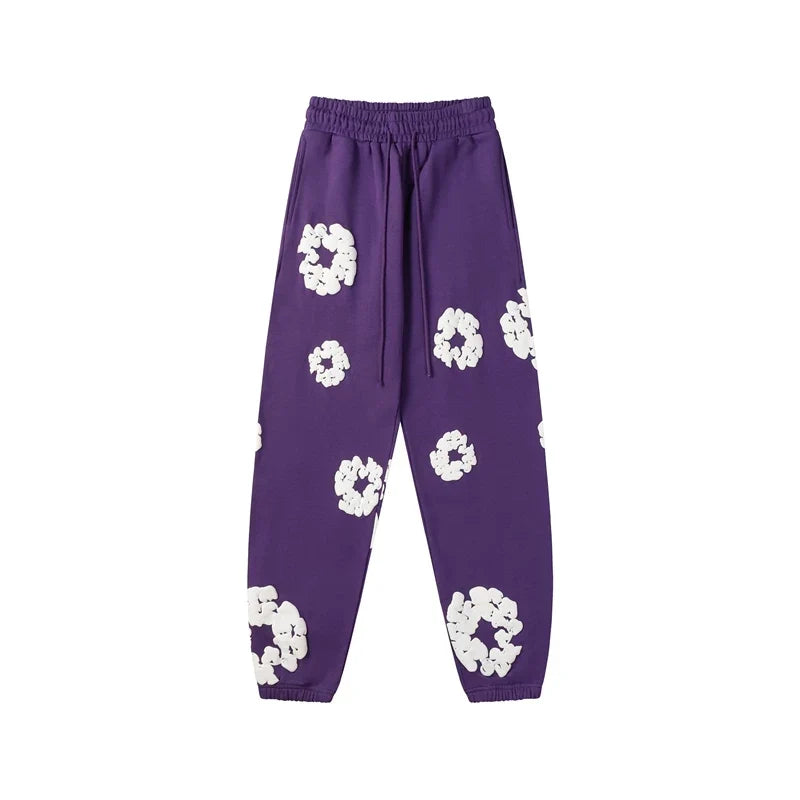 Denim Tears Cotton Wreath Graphic Sweatpants - Purple