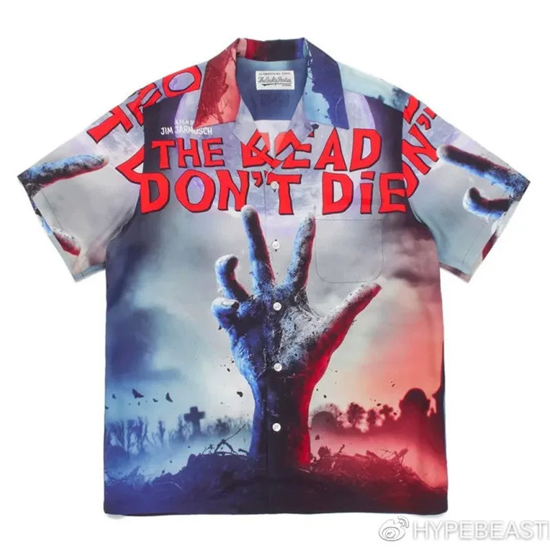 WACKO MARIA Basquiat Graphic Cuban Collar Shirt