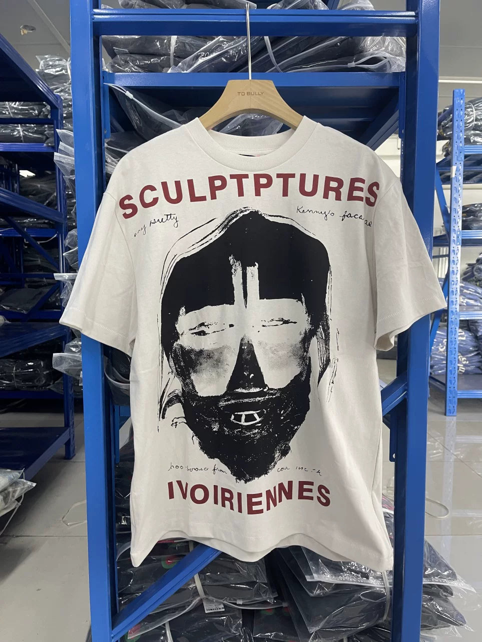 ERD Melancholy Retro Letter Portrait Printed Short Sleeve Tee