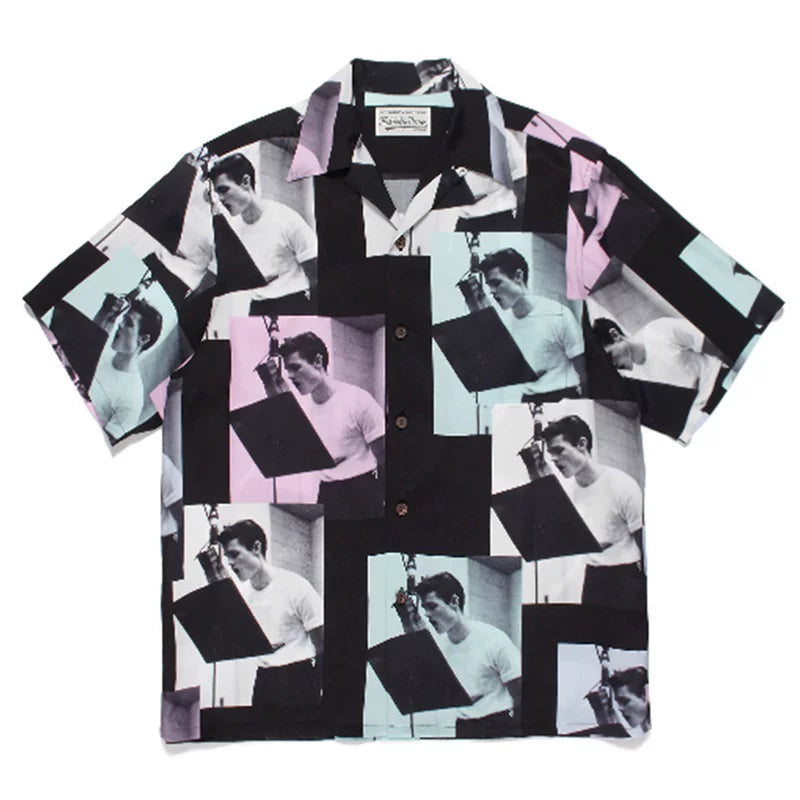 WACKO MARIA Basquiat Graphic Cuban Collar Shirt