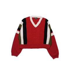 ERD's melancholic American Retro Contrast Stitching Sweater