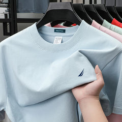 Nautica Style Heavyweight Cotton Casual Blank Tee