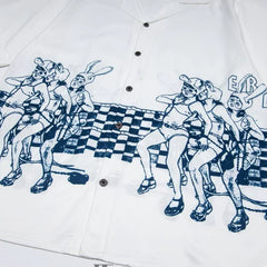 ERD melancholic Oversized Portrait Graphic Cuban Collar Shirt