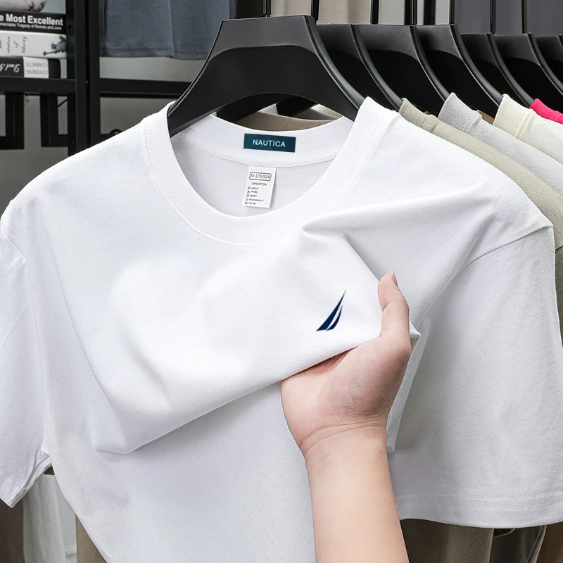 Nautica Style Heavyweight Cotton Casual Blank Tee