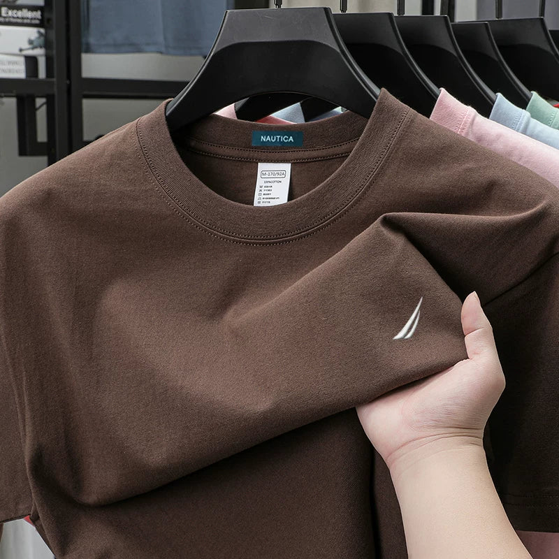 Nautica Style Heavyweight Cotton Casual Blank Tee