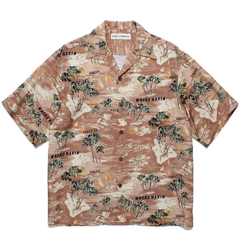 WACKO MARIA Palm Tree Sailing Boat Hawaiian Shirt