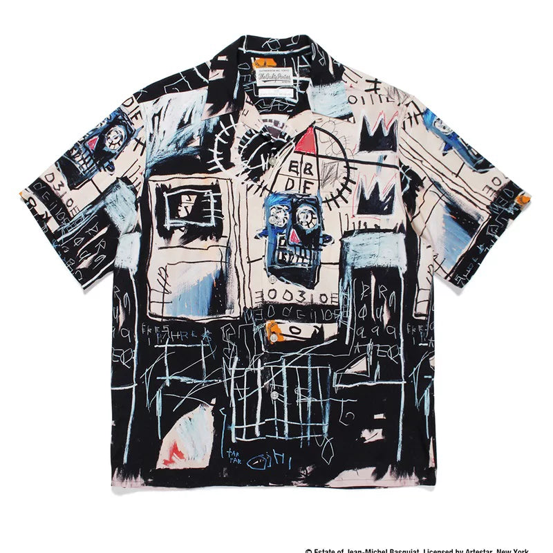WACKO MARIA Basquiat Graphic Cuban Collar Shirt