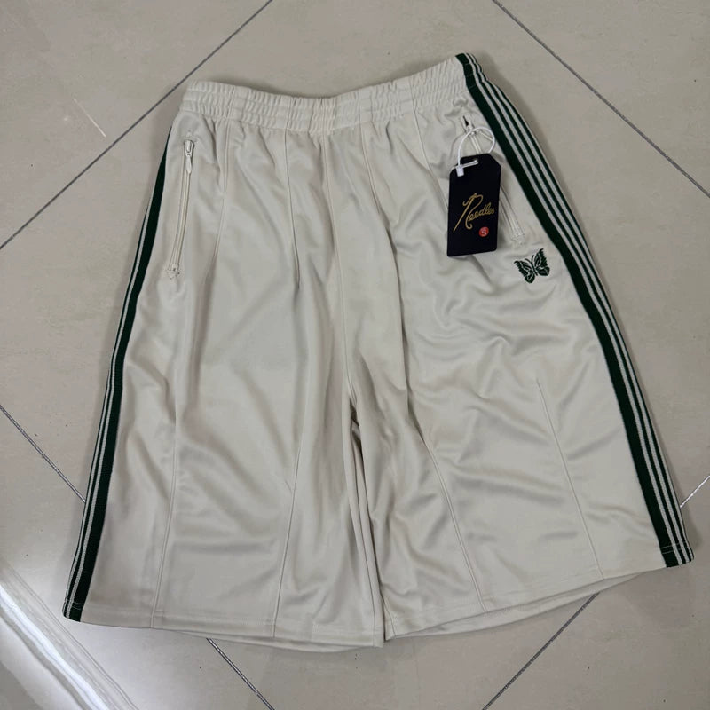 Needles Style Striped Wide Leg Three Quarter Shorts