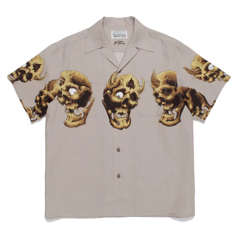 WACKO MARIA 56 Tattoo Studio Skull Hawaiian Shirt