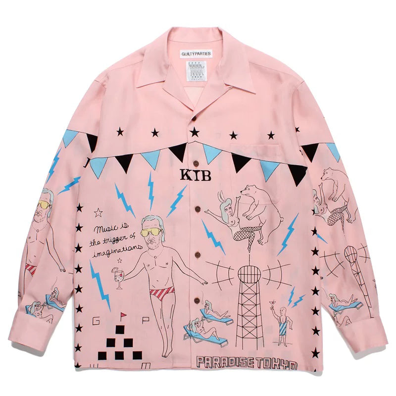 WACKO MARIA World Peace Long Sleeve Rayon Shirt
