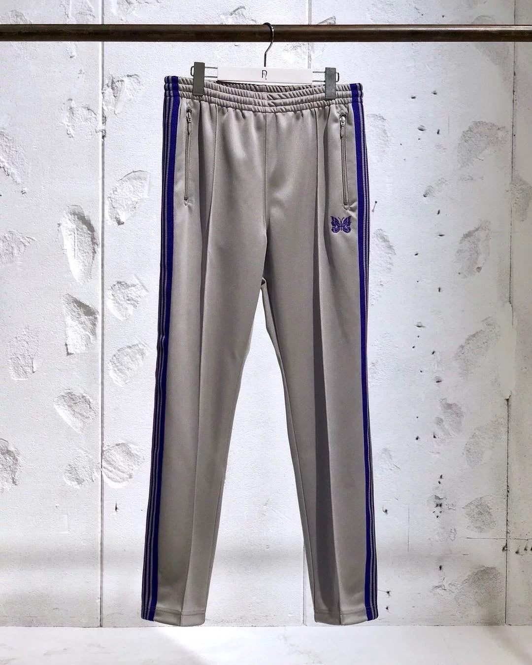 Needles Style Vintage Butterfly Embroidery Striped Track Pants