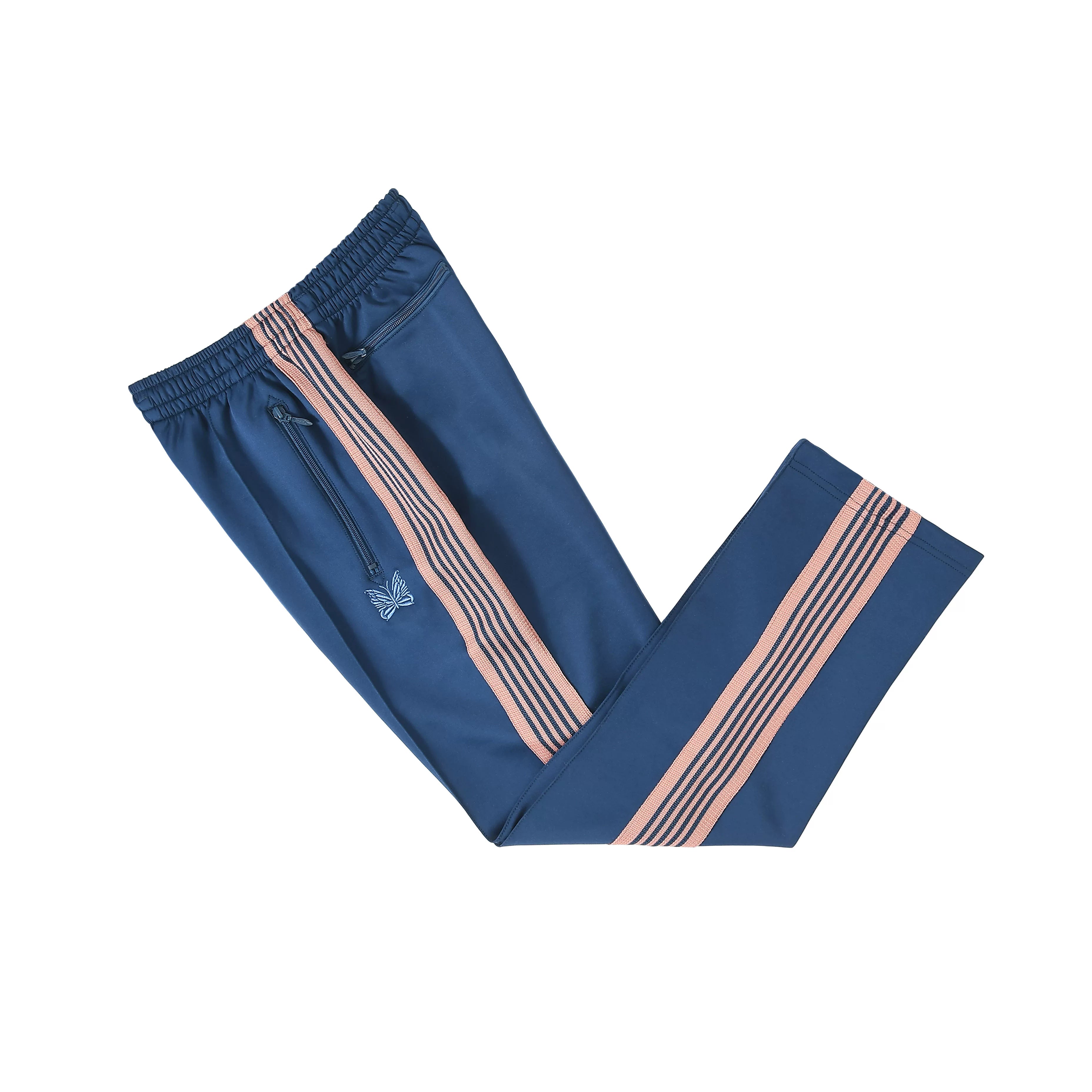 Needles Inspired Butterfly Embroidery Striped Straight Track Pants