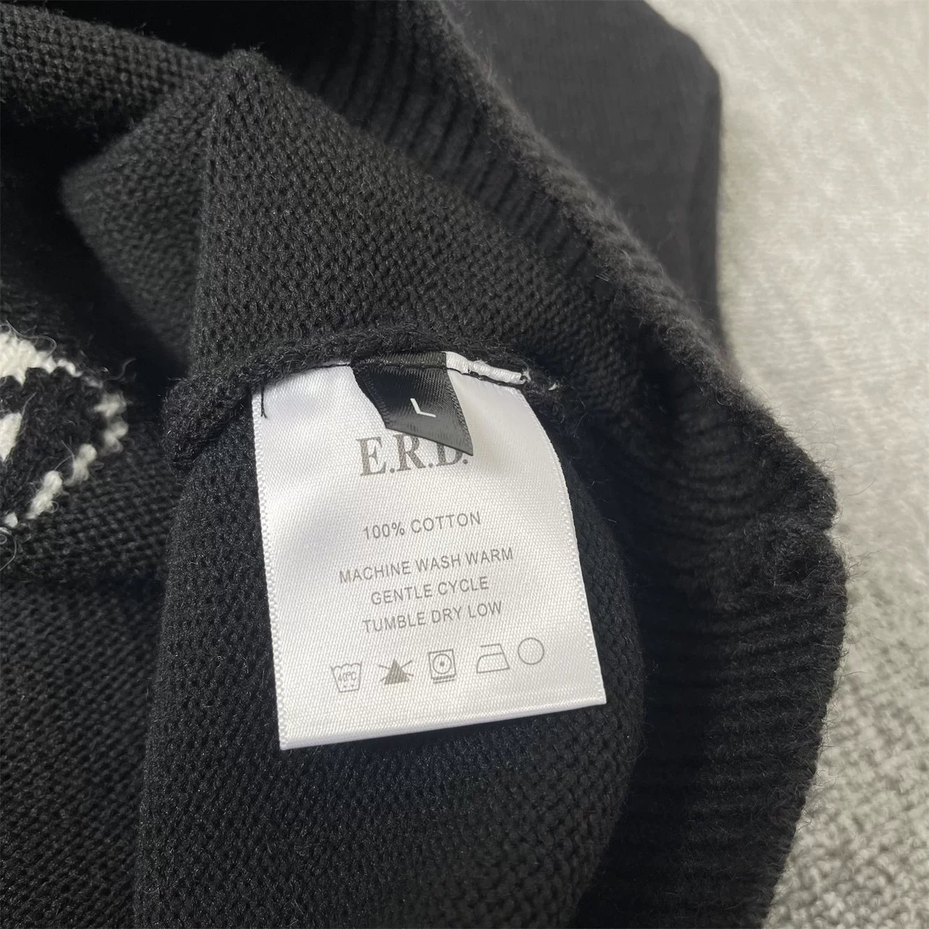 ERD melancholic Gothic Pentagram Portrait Crewneck Knit Sweater