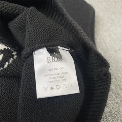 ERD melancholic Gothic Pentagram Portrait Crewneck Knit Sweater