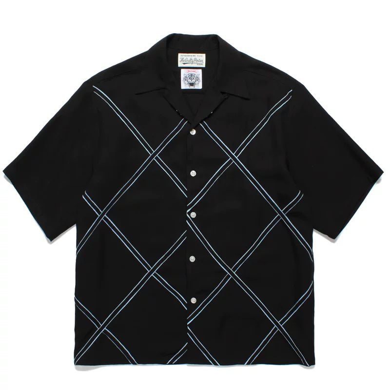 WACKO MARIA Check Stripe Rayon Hawaiian Shirt