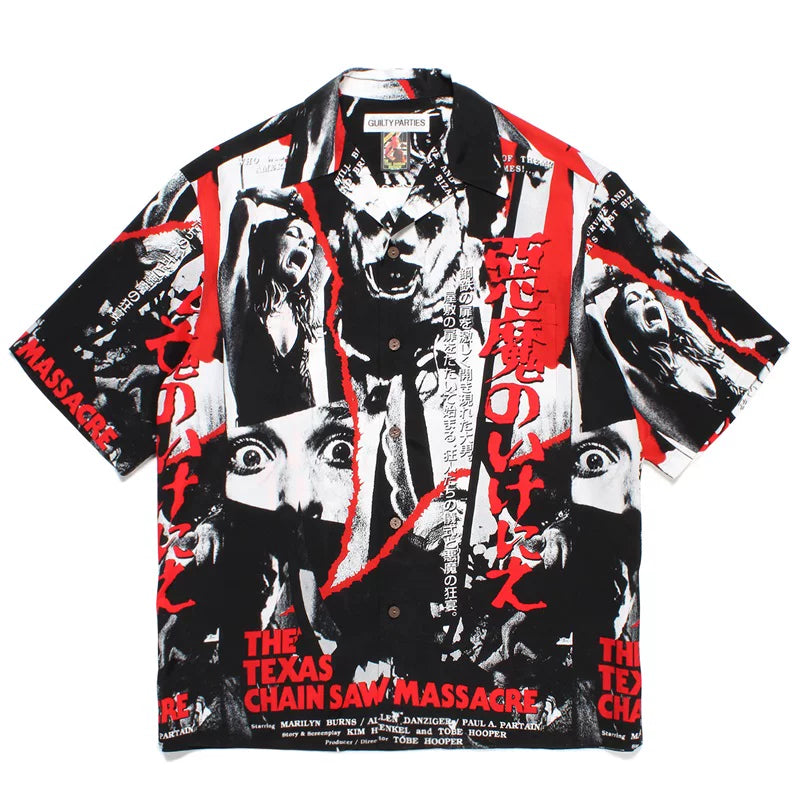 WACKO MARIA Chainsaw Horror Reggae Hawaiian Shirt
