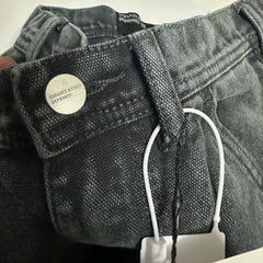 ERD melancholic Distressed Black Straight Leg Jeans
