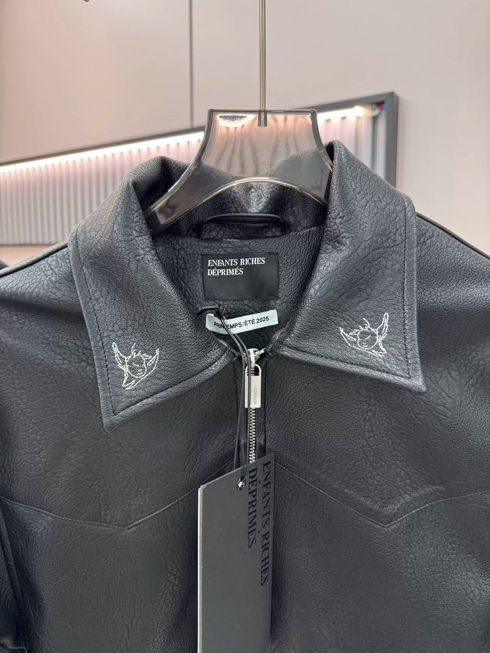 ERD Inspired Heavy Embroidery PU Leather Biker Jacket