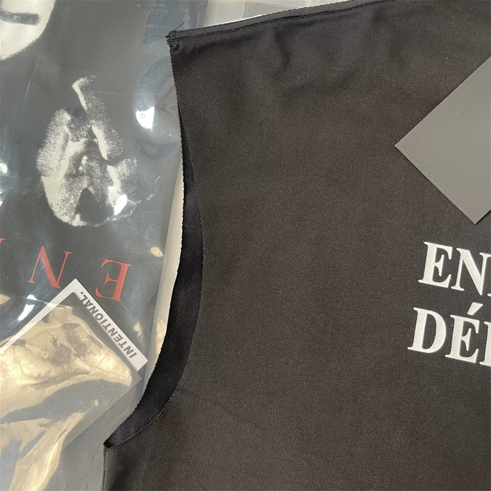 ERD Melancholy Oversized Slogan Graphic Sleeveless Tee