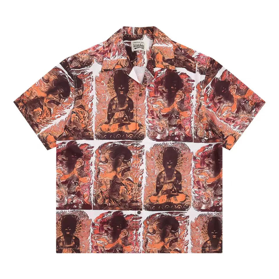 WACKO MARIA Style Vampire Horror Hawaiian Shirt