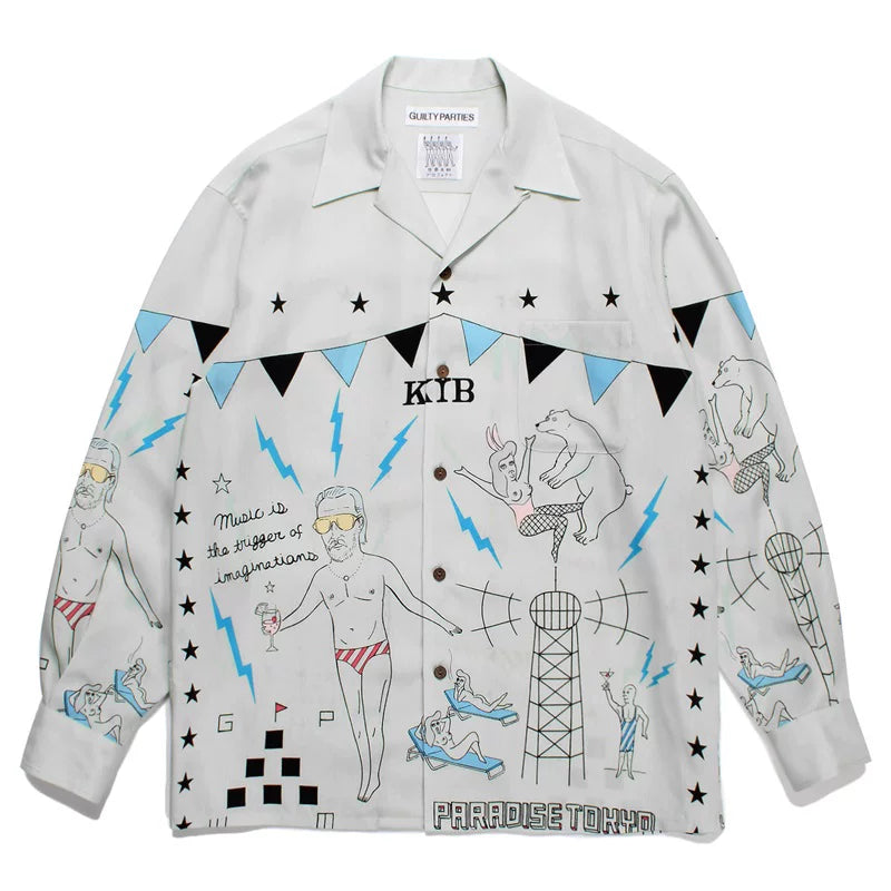 WACKO MARIA World Peace Long Sleeve Rayon Shirt