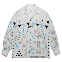 WACKO MARIA World Peace Long Sleeve Rayon Shirt