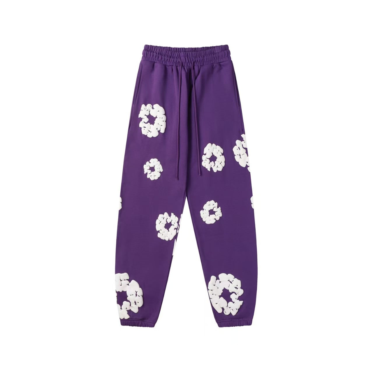 "Denim Tears" Purple Floral Pattern Oversized Sweatpants