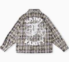 Saint Vanity Grunge Graphic Plaid Flannel Shirt
