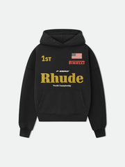 RHUDE American Vintage Letter Print Loose Hooded Sweatshirt
