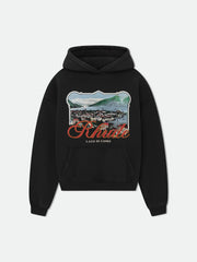RHUDE American Vintage Letter Print Loose Hooded Sweatshirt