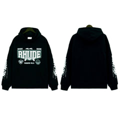 RHUDE American Vintage Letter Print Loose Hooded Sweatshirt