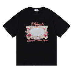 RHUDE American Vintage Graphic Printed Oversized Summer Tee