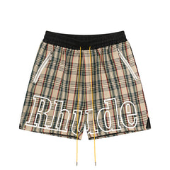 RHUDE Plaid Woven Loose Casual Summer Sports Shorts