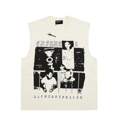 ERD melancholic High Street Shoulder Pad Tank Top