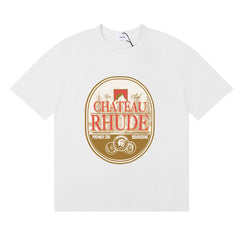 RHUDE American Retro Letter Print Loose Casual T-Shirt