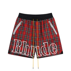 RHUDE Plaid Woven Loose Casual Summer Sports Shorts
