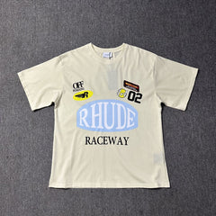 RHUDE American Retro Loose Fit Unisex Summer T-Shirt