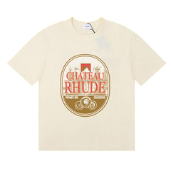 RHUDE American Retro Letter Print Loose Casual T-Shirt